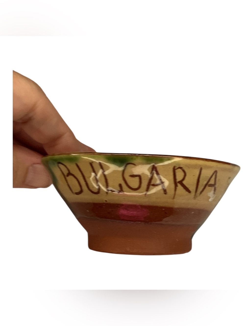 Set of 2 Handmade Bulgarian Pottery Bowls Glazed Clay Folk Art Vintage Decor - Picture 7 of 11
